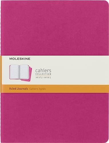 Moleskine Cahier Journal, Set 3 Quaderni a Righe, Rosa Extra Large