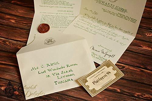 Lettera di ammissione ad Hogwarts (versione scritta a mano)