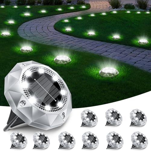 Set di 10 Luci Solari da Giardino a LED, Bianco Freddo