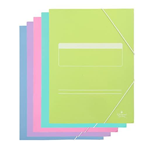 StarPLAST Cartelline con Lembi e Elastico - 5 Colori Pastello, A4