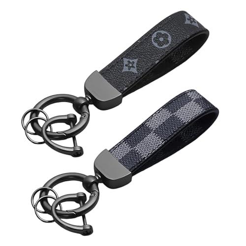 XUZOPIM Set 2 Portachiavi Uomo Eleganti in Lega di Zinco Nera