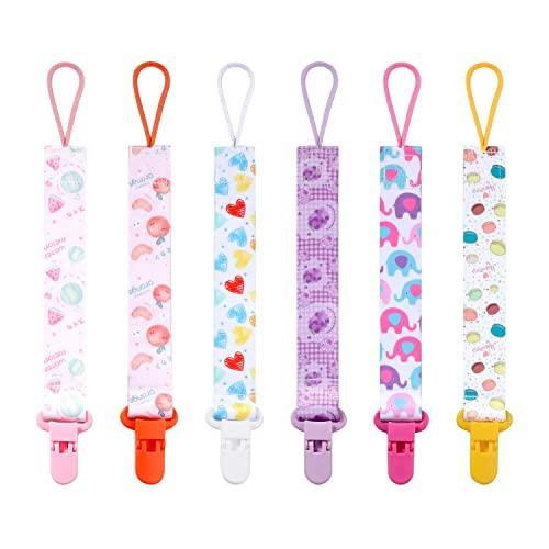 Set di 6 Catenelle Portaciuccio in Tessuto con Motivi di Frutta