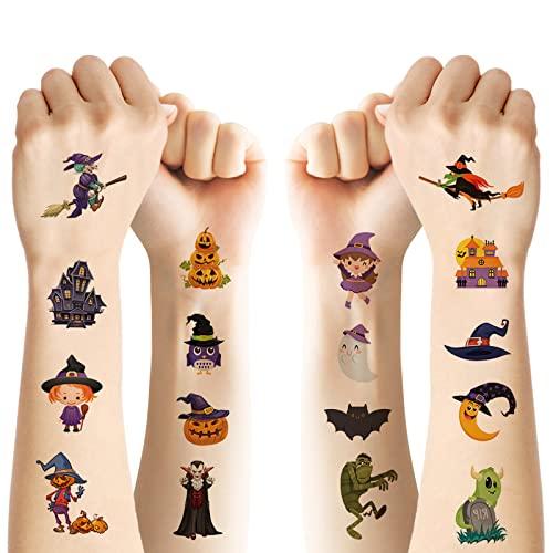 ACWOO Tatuaggi Temporanei Halloween per Bambini - 10 Fogli Adesivi