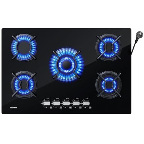 WEHIMO Piano Cottura a Gas 5 Fuochi da Incasso