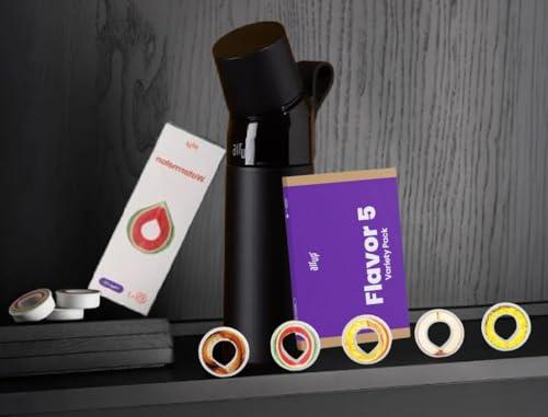 AIR UP borraccia acciaio inox Steel Pitch Nero (480ml) + 8 pods