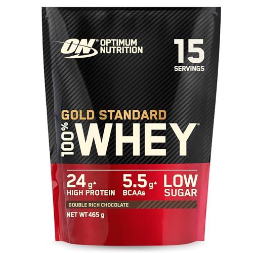Optimum Nutrition Gold Standard 100% Whey, Proteine in Polvere, Gusto Doppio Cioccolato, 465g