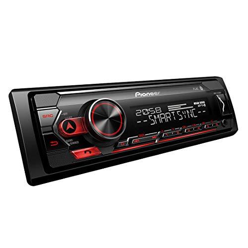 Pioneer MVH-S420BT Autoradio 1-DIN con Bluetooth, illuminazione rossa/bianca, jack USB/3,5 mm, Spotify, Pioneer App Smart Sync e compatibile con dispositivi Apple e Android, rosso/nero