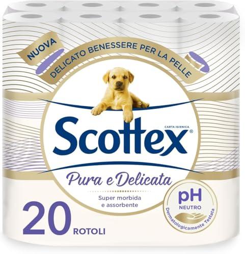 Scottex Pura e Delicata Carta Igienica, 20 Rotoli, 5 Veli
