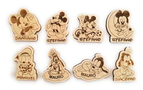 Ciondolini/Calamite Personaggi Disney Personalizzati - Decorazioni Bomboniere, Segnaposto, Nascita, Battesimo, Baby Shower, Compleanno - Topolino, Pippo, Paperino (10 pezzi)