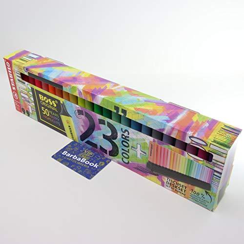 STABILO BOSS ORIGINAL Desk-Set 50 Years - Kit Completo 23 Evidenziatori + VIP Card BarbaBook