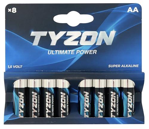 TYZON® Batterie Alcaline AA 1.5V - Confezione da 8