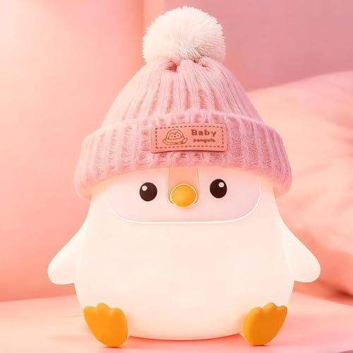 FAMIDUO Luce Notturna Pinguino Rosa con Cappello