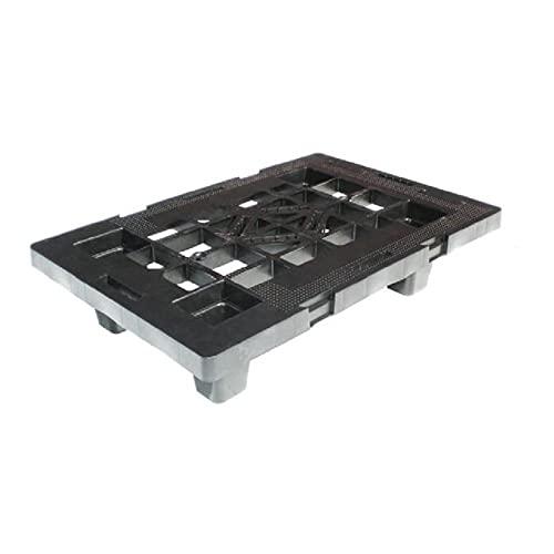 Pallet in plastica riciclata (PP) 400x600x124 mm, 4 piedi, piano forato
