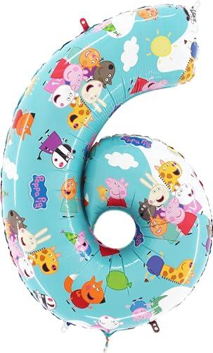 Palloncino Foil Peppa Pig, George & Friends - Festeggia con i Numeri!