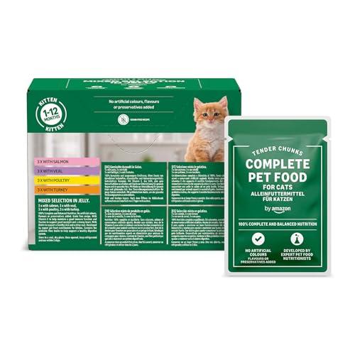 by Amazon Alimento completo per cuccioli di gatto, Selezione mista in gelatina, 1.2kg