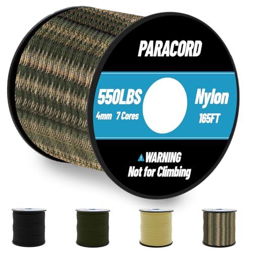 Omtofo Paracord 550 Mimetico: Corda di Sopravvivenza in Nylon da 50 Metri