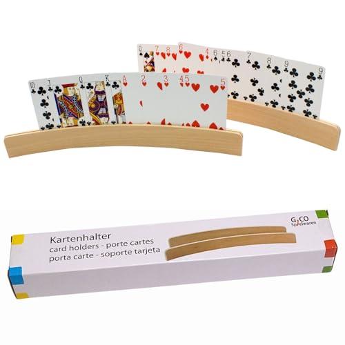GICO Porta carte da gioco in legno, lunghezza (33 cm), set da 2 pezzi, 7956