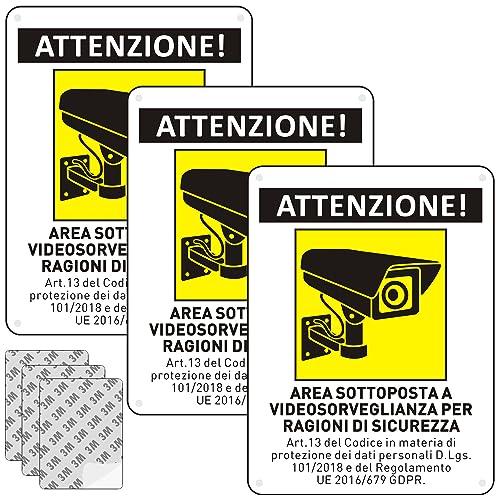 Cartello Area Videosorvegliata GDPR - 3 Pezzi