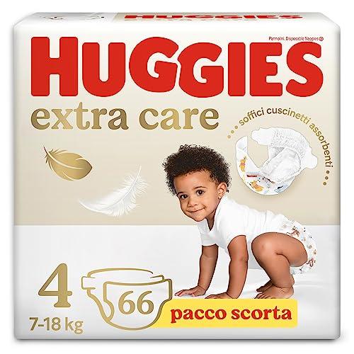 Huggies Extra Care Pannolini Taglia 4 (7-18 Kg) - Pacco Scorta 66 Pezzi