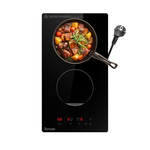 Topwish Piano Induzione 2 Fuochi ad Incasso con Funzioni di Sicurezza