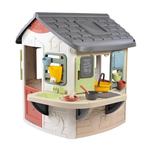 Smoby Life - Mud Cooking House - Cucina con pentole e teiere - Ampio piano di lavoro - 16 accessori inclusi - Materiale riciclato - Dai 2 anni in su - Prodotto in Francia