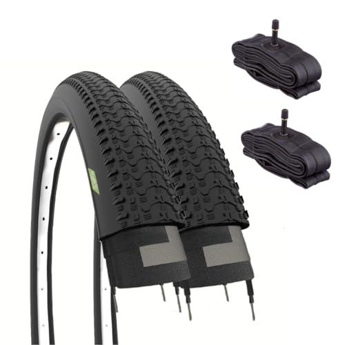 2 COPERTONI MTB 26 X 1.95 (50-559) + CAMERE CON VALVOLA AMERICANA PNEUMATICI MOUNTAIN BIKE MTB TASSELLATI